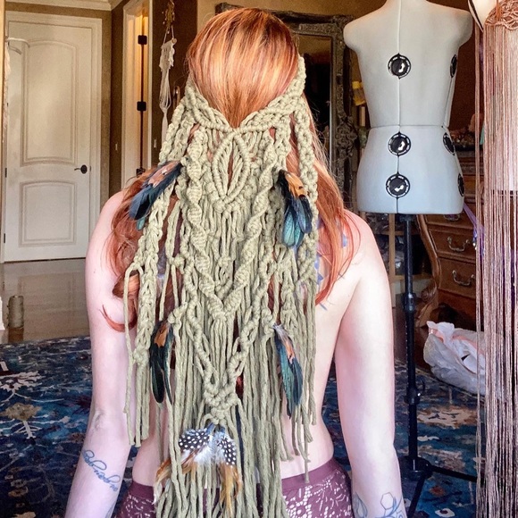 Handmade Macrame Crochet Headband Festival GoodVibeGoda - Picture 6 of 11